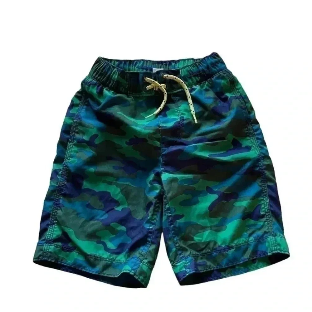 Gap Green Blue Camo Tropical Island  Short Board Pants SZ S (6/7) # 1204
